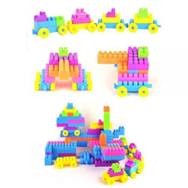 Plastic Building Blocks (In Bag + Wheels)