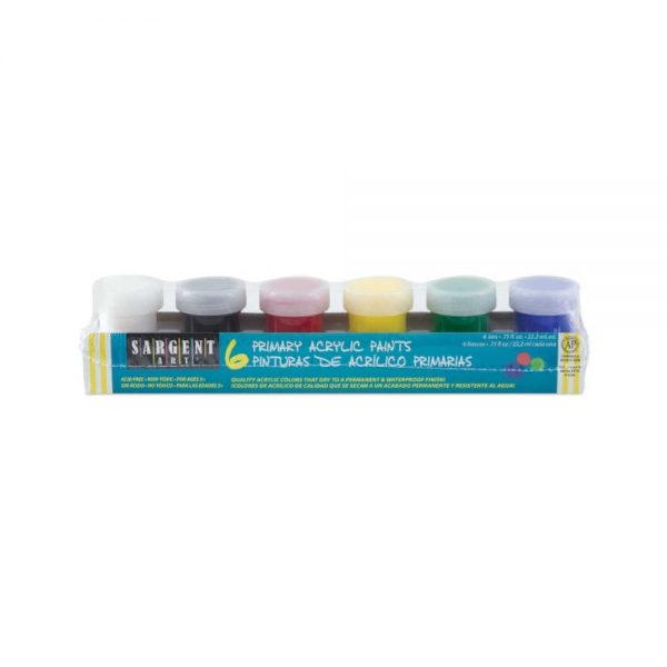 6 Primary Acrylic Paints Sargent Art