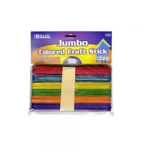 50 Colored Craft Sticks Bazic